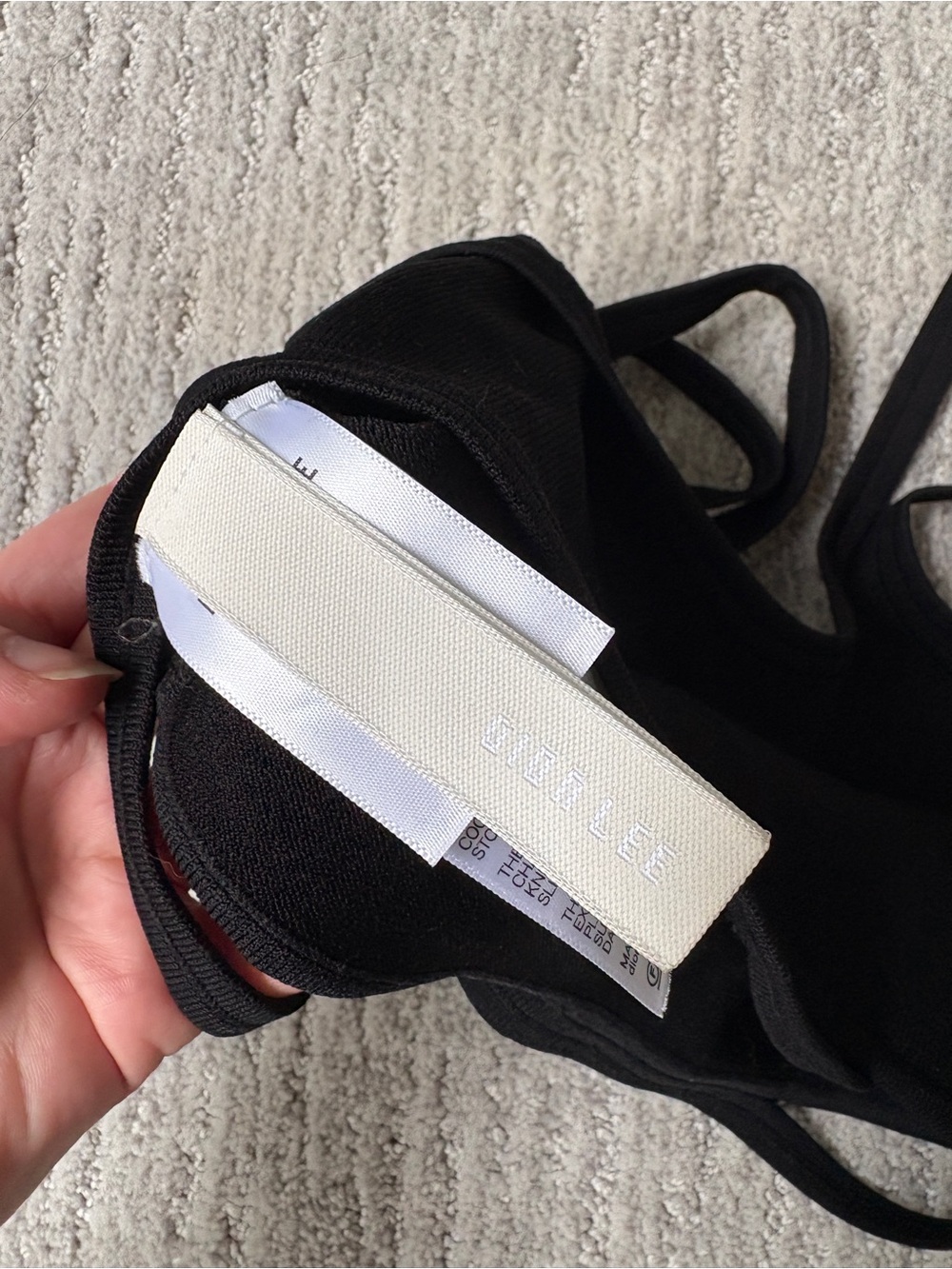 Black Dion Lee Scoop Neck Bralette - Picture 2 of 3